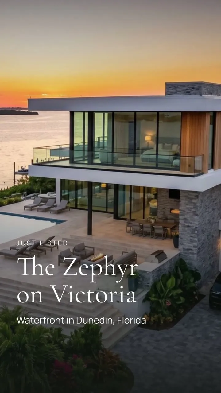 A vertical video cover for a waterfront home called The Zephyr on Victoria.